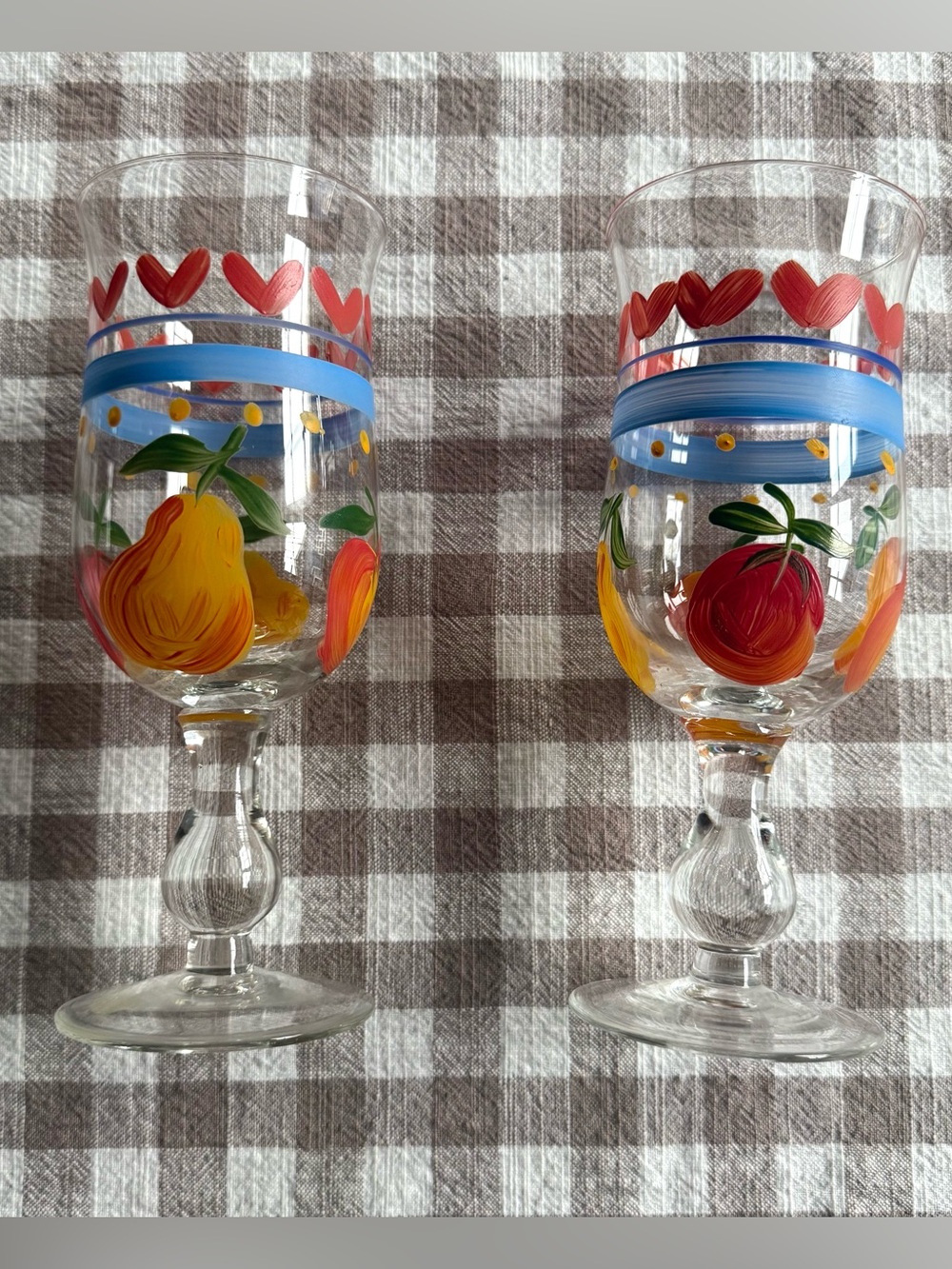 Furio Handpainted Goblet - Apples/Pears - set of 2